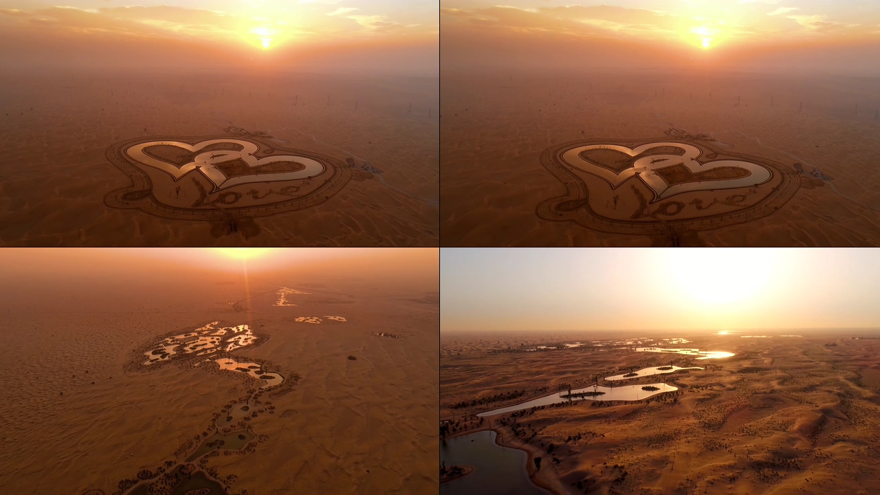 4K沙漠里的心形图案视频素材