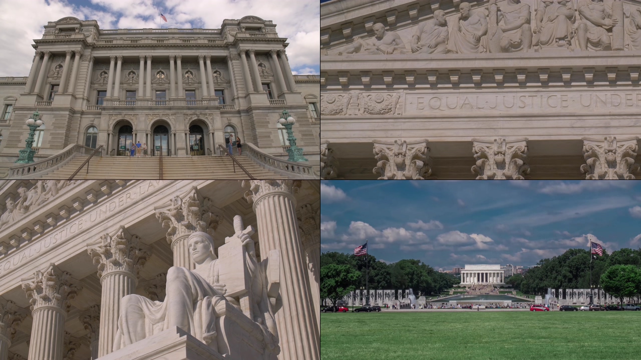 4K美国华盛顿国会大厦视频素材
