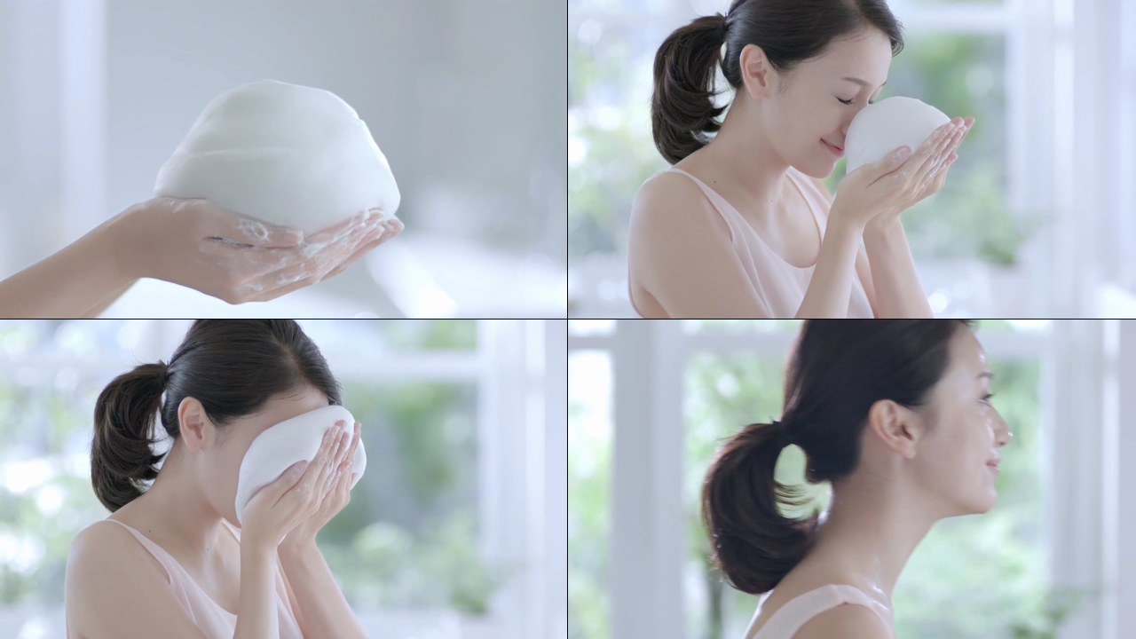 泡沫型洗面奶视频素材