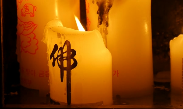 4K在燃烧的蜡烛
