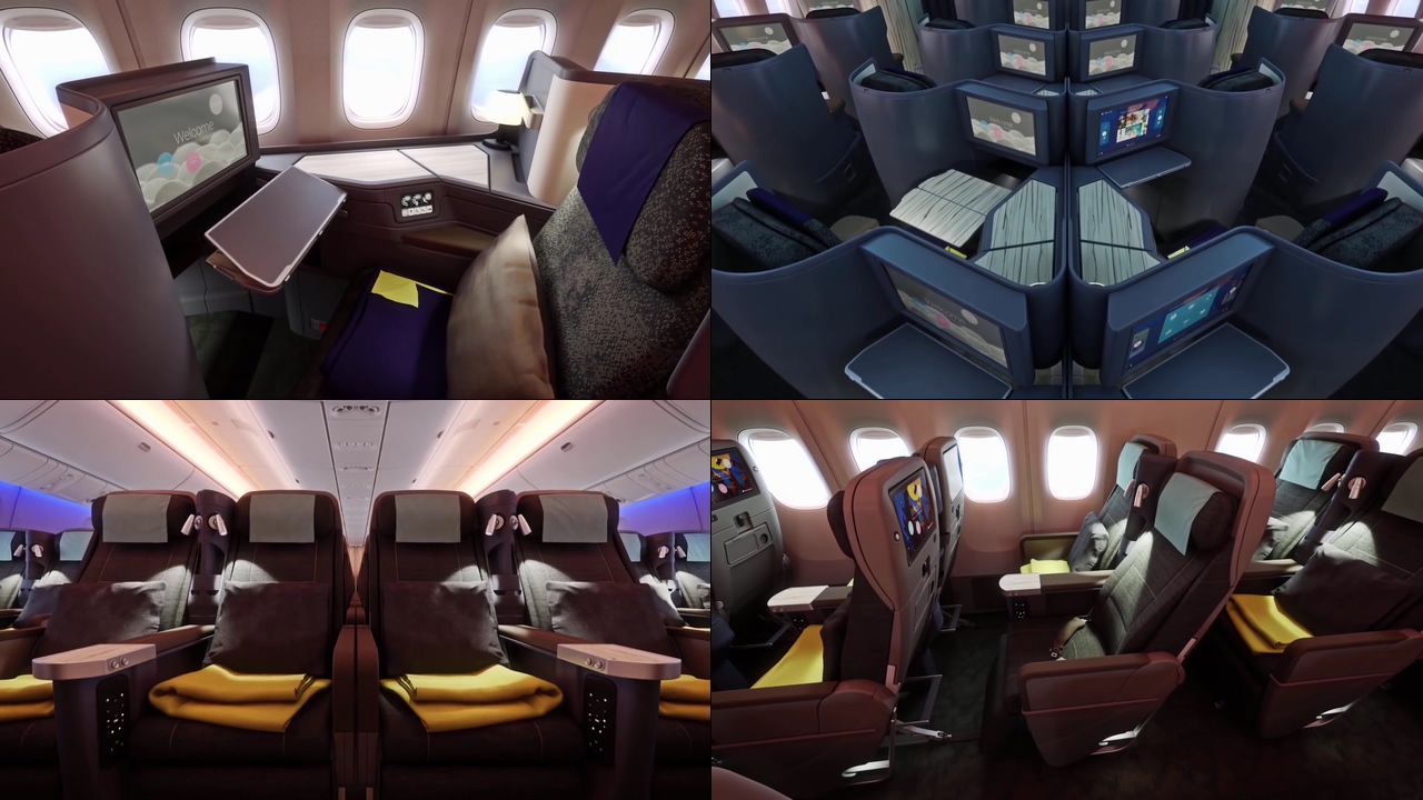 飞机内部舱位座位视频素材