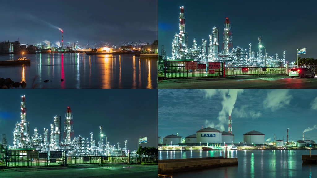 日本石油加工厂视频素材
