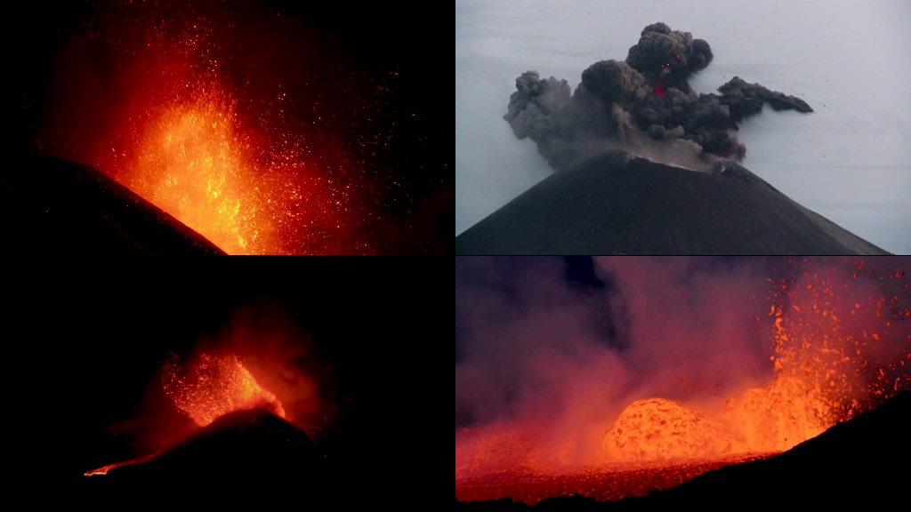 火山口的闪电视频