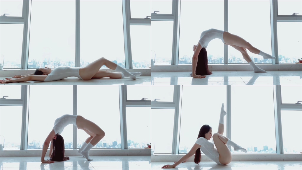 4K做瑜伽的美女视频素材