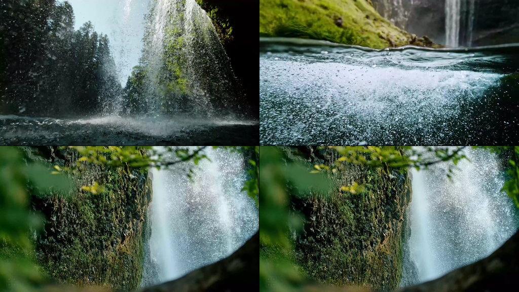 4K水幕水泡瀑布视频素材