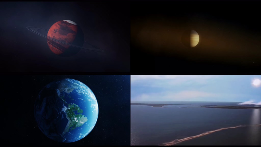 土星陨石撞击地球视频素材