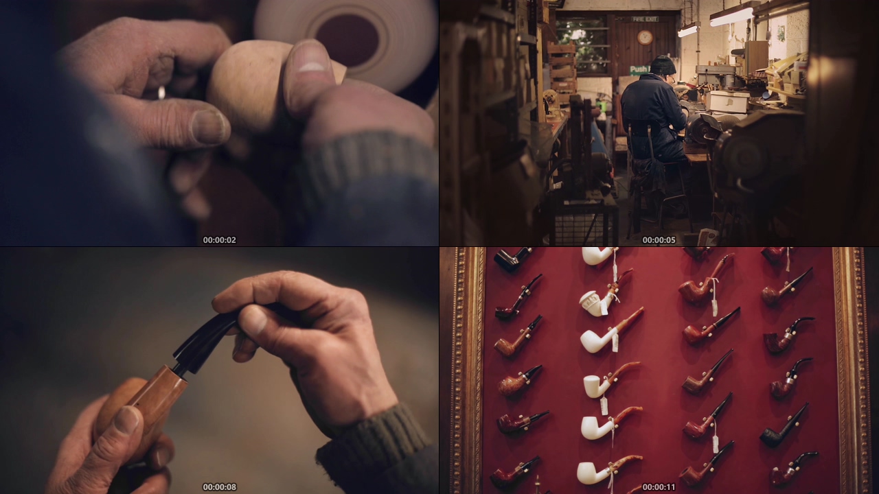 制作烟斗的工匠视频素材