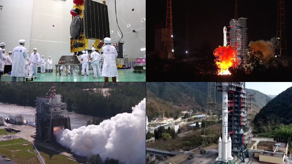 中国探月工程嫦娥火箭发射视频素材