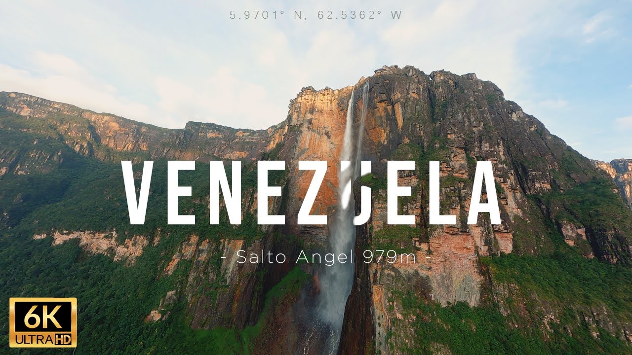 4K委内瑞拉震撼大气的瀑布森林视频素材
