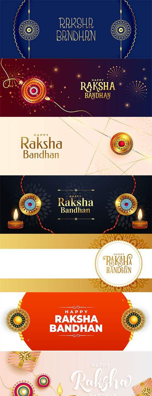 快乐的raksha bandhan美丽的传统横幅设计矢量