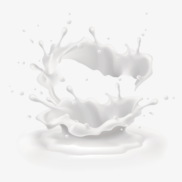 透明四处飞溅的牛奶PNG图片