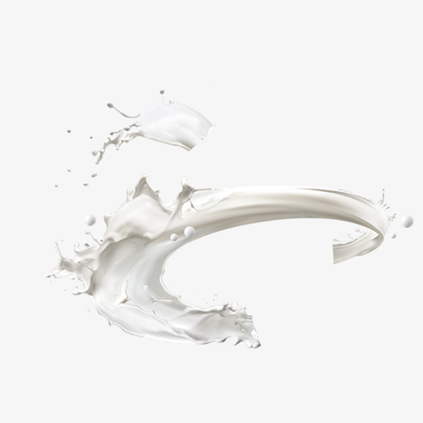透明原味牛奶环绕液体PNG图片