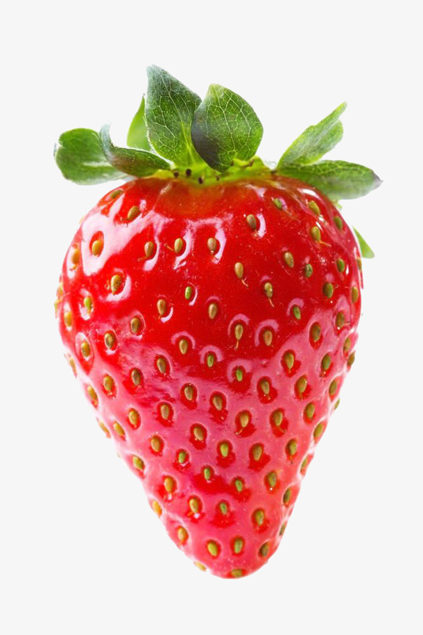 透明一个红色的草莓元素PNG图片