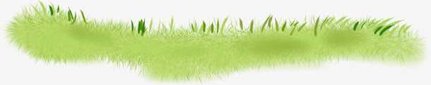 透明绿色手绘春日草地美景PNG图片