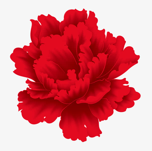 PNG图片春节红色牡丹花朵素材下载