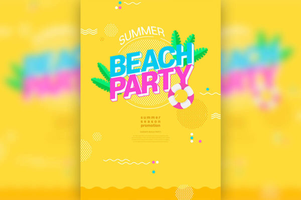 精品酷暑夏季海滩派对海报设计模板psd源文件,编号:82631886