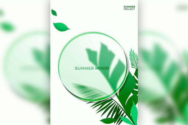 精品绿植圆形玻璃元素夏季海报设计模板psd源文件,编号:82632678