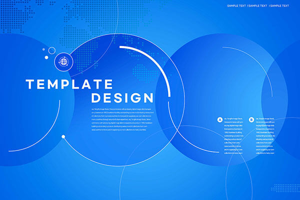 精品蓝色圆环创意商业海报设计模板psd源文件,编号:82626660