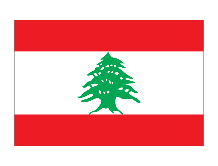 黎巴嫩国旗矢量素材下载