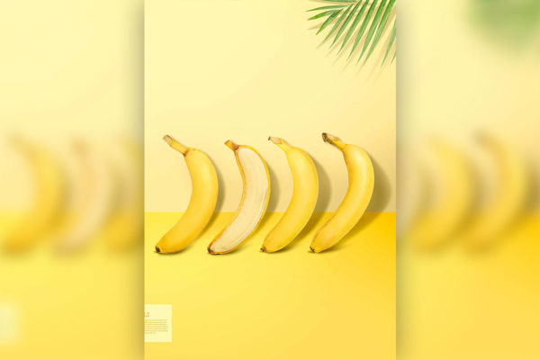 精品排列香蕉水果广告创意海报设计模板psd源文件,编号:82628857