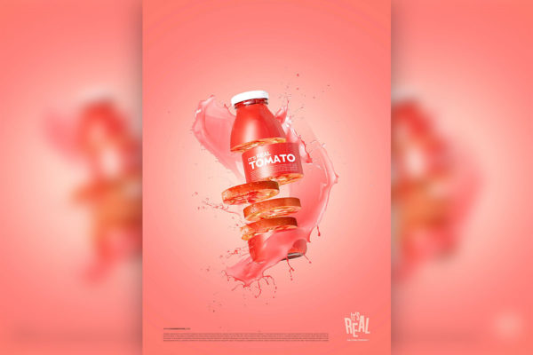精品切水果风格番茄果汁饮料海报设计模板psd源文件,编号:82621151