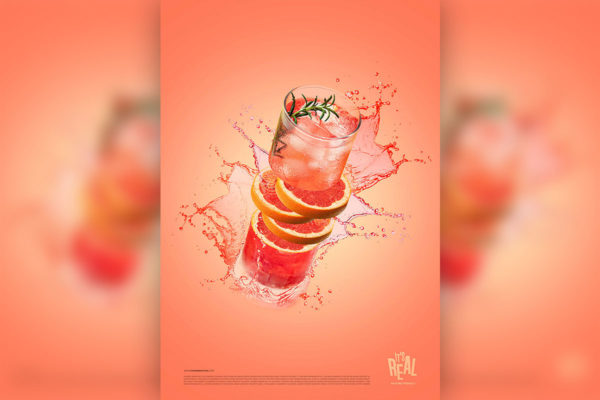 精品切水果风格夏季冰爽红柚饮品海报设计模板psd源文件,编号:82630940