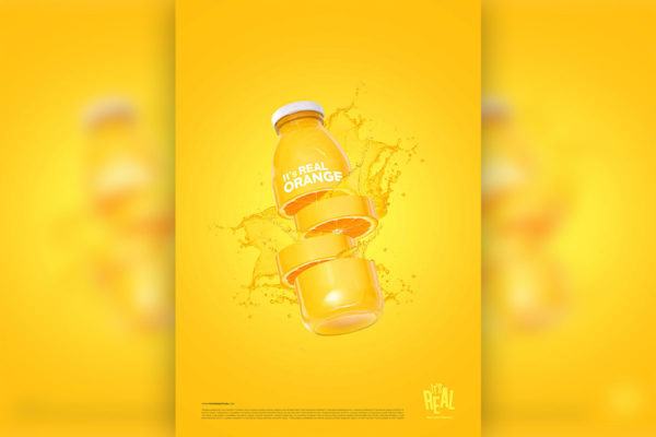 精品切水果风格橙汁饮料海报设计模板psd源文件,编号:82627534