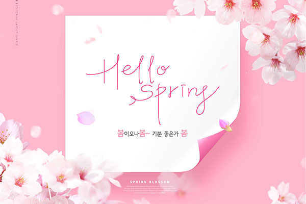 精品粉色花卉元素春季海报设计psd源文件,编号:82622911