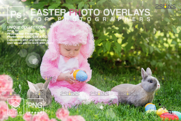 精品兔子&彩蛋复活节主题Photoshop叠层PNG源文件,编号:82621585