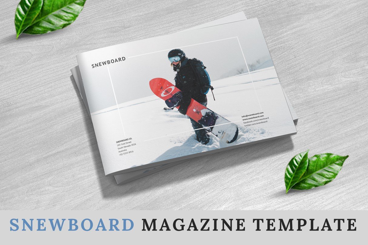 精品滑雪主题创意杂志手册排版设计模板源文件,编号:82626012