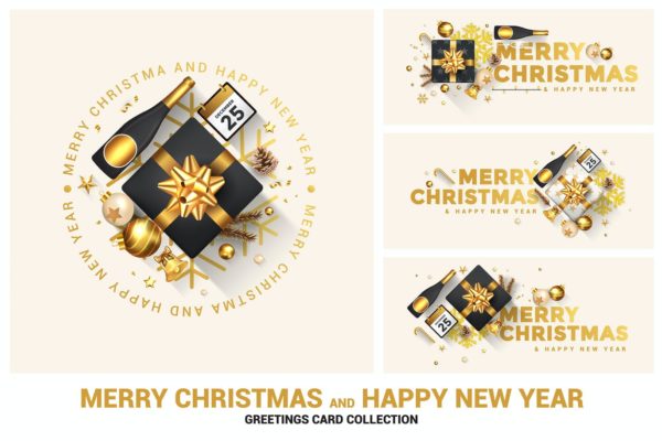 精品时尚高端简约新年圣诞节banner海报设计模板-AI，EPS，JPG，PDF源文件,编号:82622601