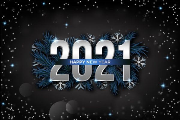 精品银色2021新年快乐背景源文件,编号:82633386