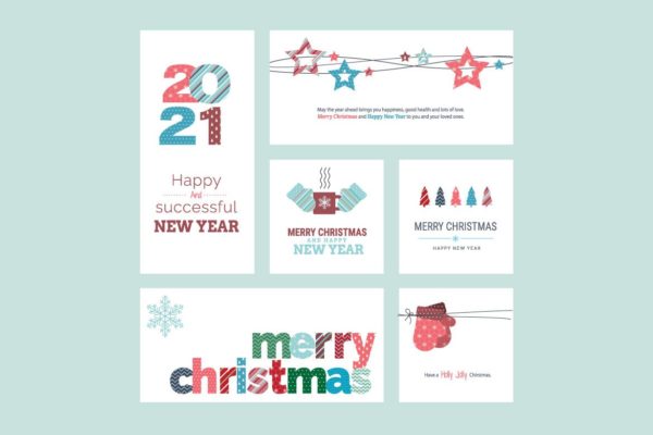 精品圣诞和2021新年插画元素eps源文件,编号:82637290