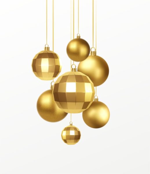 精品金色的圣诞装饰球元素源文件,编号:82623638