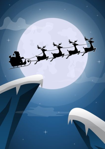精品圣诞老人和驯鹿雪橇设计源文件,编号:82623272