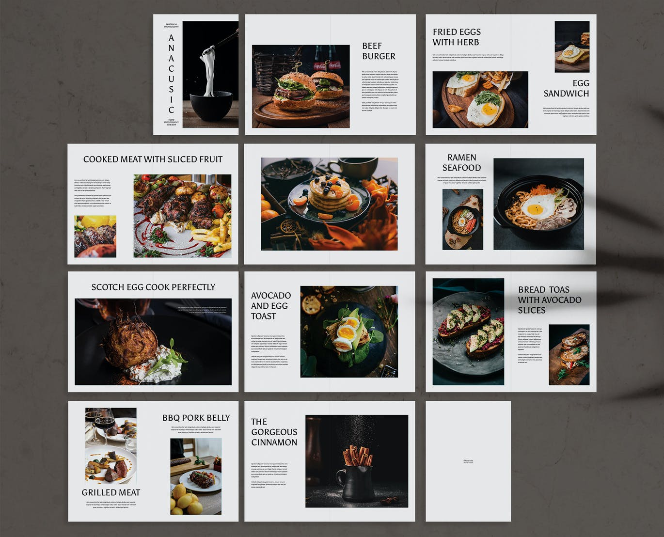 精品清新时尚简约多用途的西餐厅菜谱画册设计模板源文件,编号:82639471