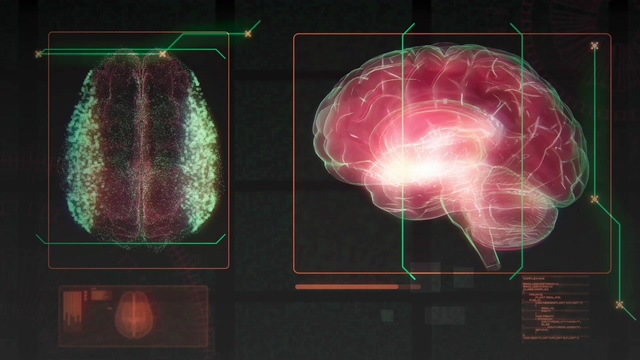 4K大脑活跃CT扫描HUD视频