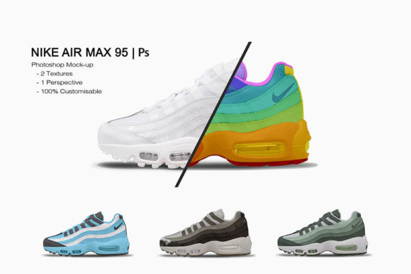 耐克Air Max 95运动鞋设计样机psd样机模板,编号:82634569