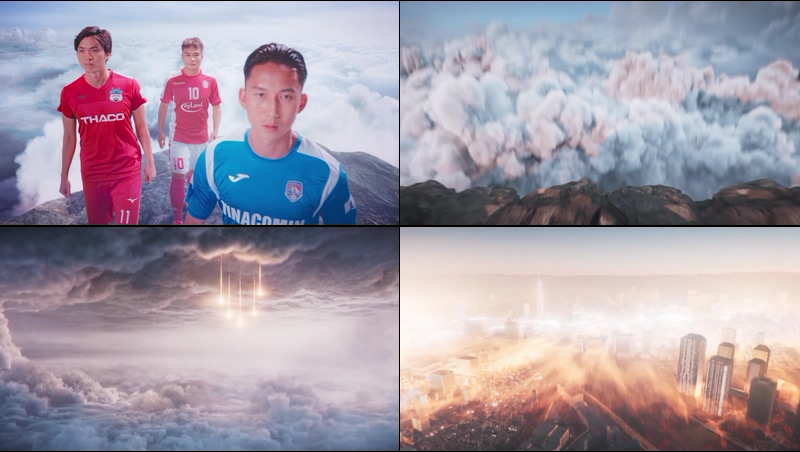 运动员从天而降震撼世界杯视频素材