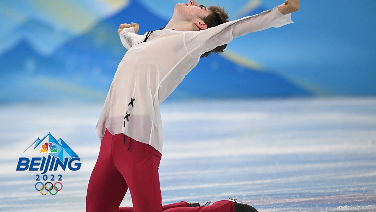 2022冬奥会马克·孔德拉秋克花样滑冰高清视频素材NBC体育
