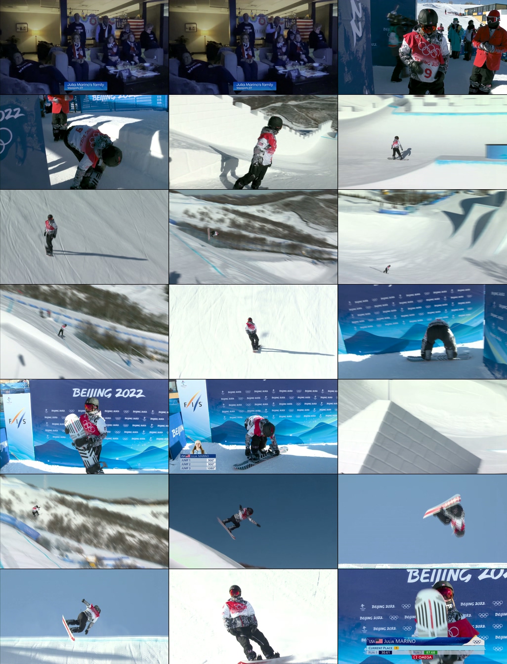 2022北京冬奥会美国运动员Julia Marino首枚金牌比赛现场HD高清视频