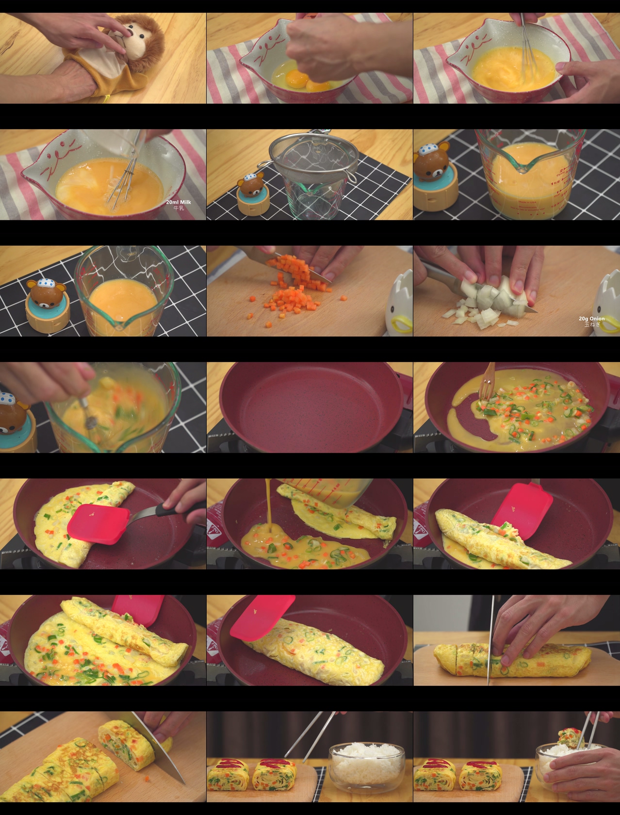 日本妹妹做的蛋卷VLOG美食纪录片4K下载视频素材