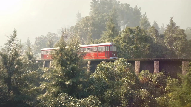 火车视频素材火车丛桥上经过4K3840p