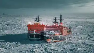 破冰船视频素材_75000hp最大的核动力破冰船4K画质版