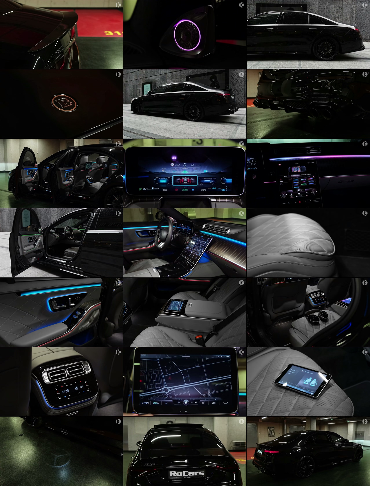 巴博斯视频素材，Mercedes BRABUS S – 野蛮豪华船细节