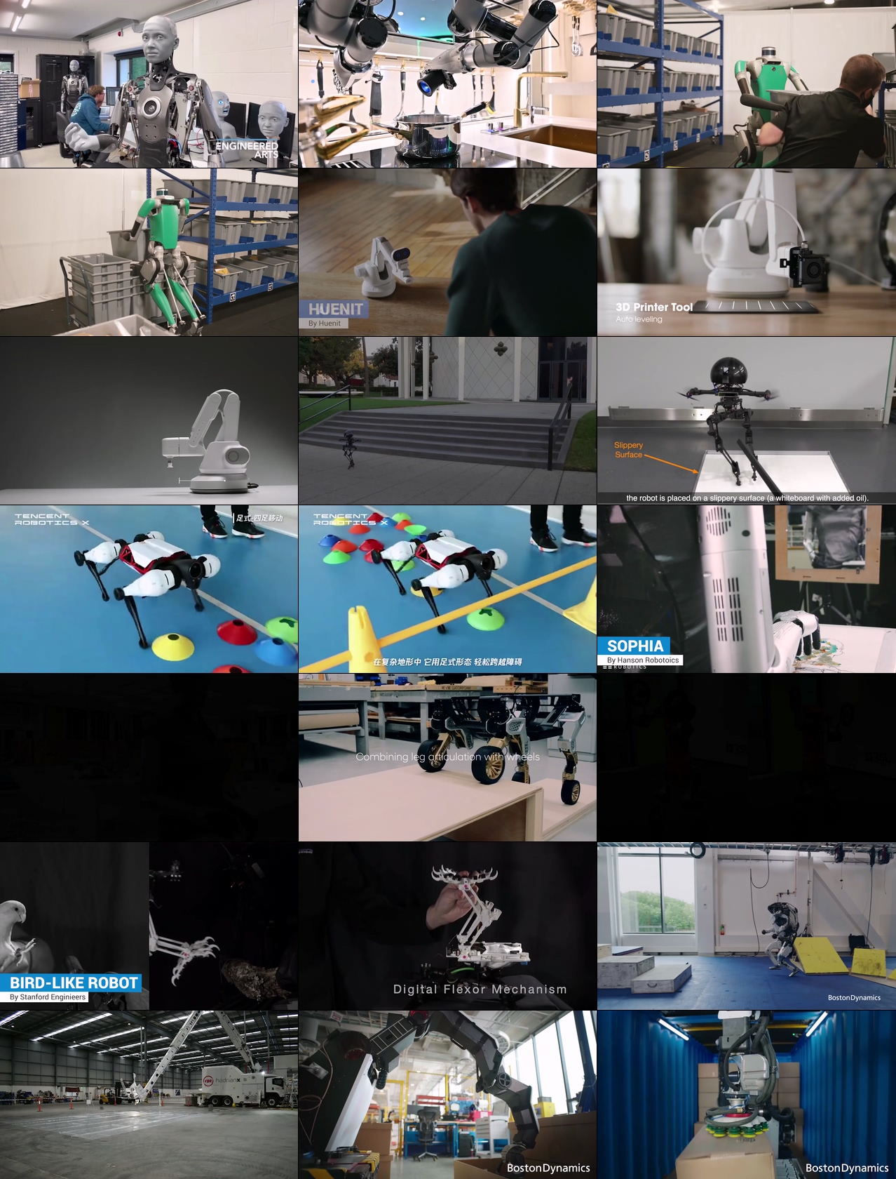 纪录片14 个最先进的机器人做复杂的动作视频素材