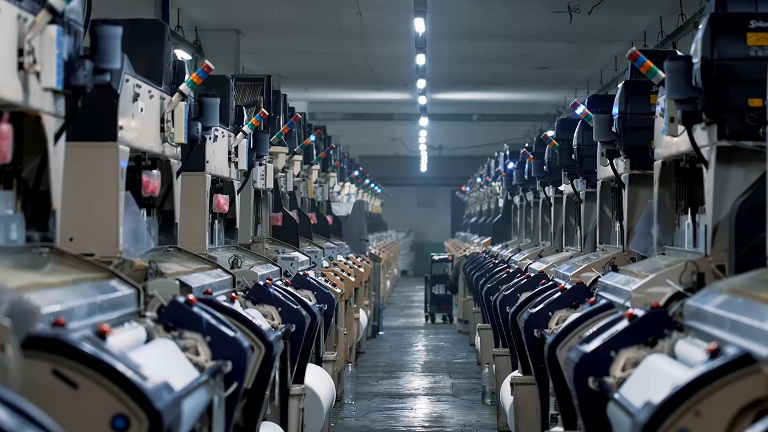 纺织工厂视频素材生产流水韩国工厂4k宣传片